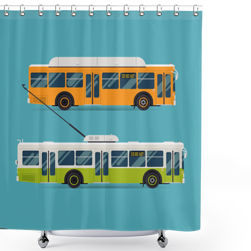 Personality  Distance Bus And Trolleybus Shower Curtains