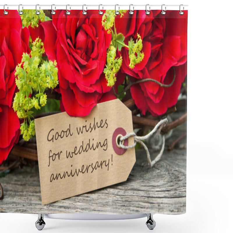 Personality  Wedding Anniversary Card Shower Curtains