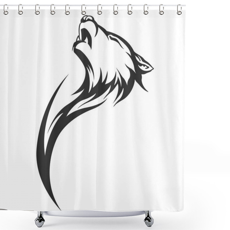 Personality  Tribal Tattoo Wolf Designs Shower Curtains