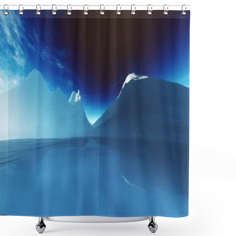 Personality  Antarctica Ice Field And Mountains Shower Curtains