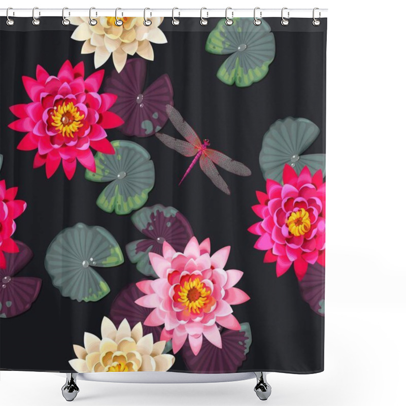 Personality  Seamles Lotus Flowers  Shower Curtains