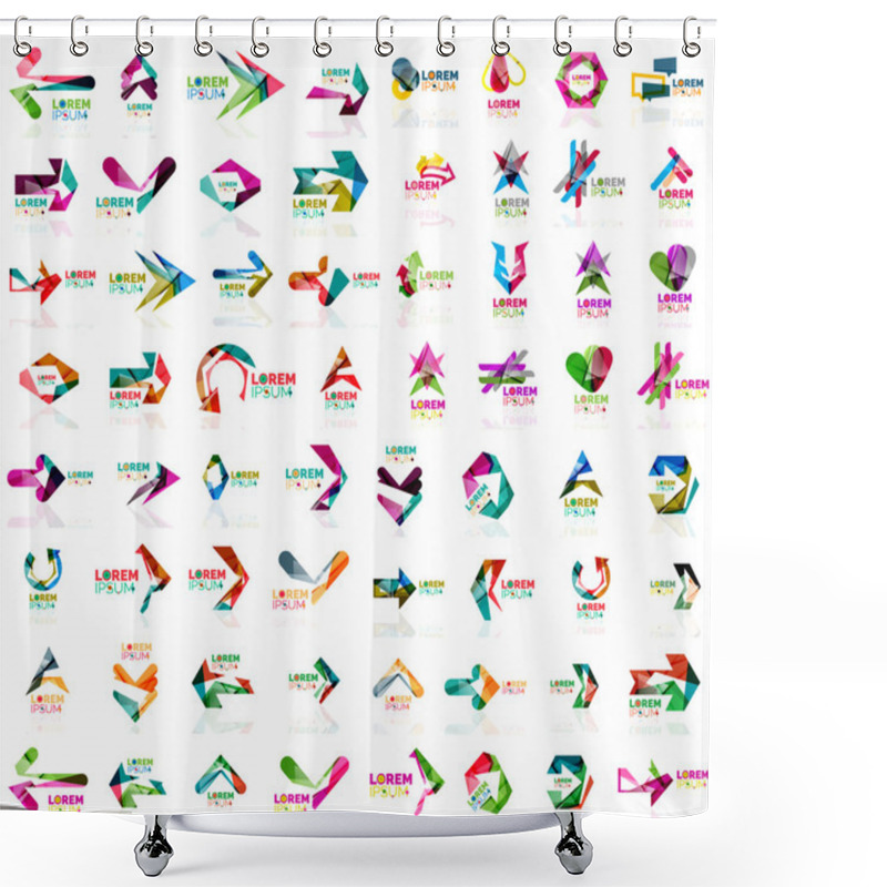 Personality  Set Of Geometric Design Arrow Icons Shower Curtains