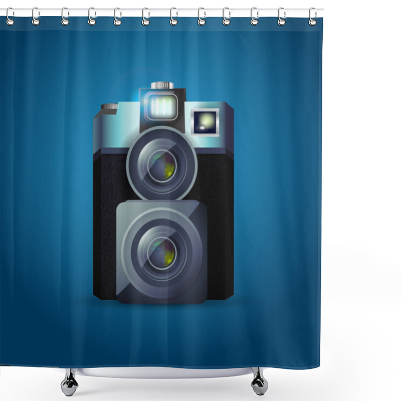 Personality  Photo Camera Illustration,  Vector Illustration   Shower Curtains