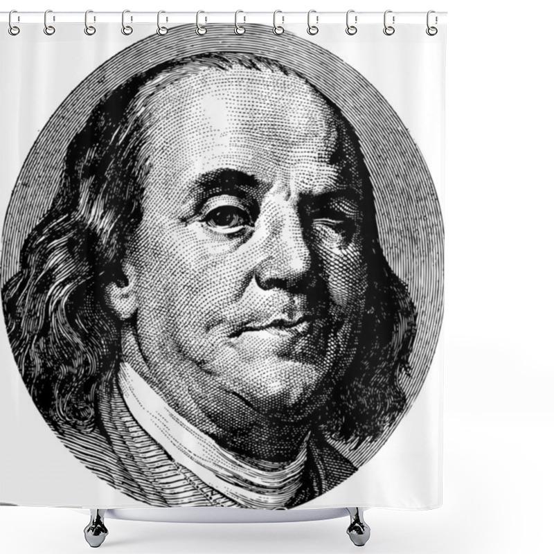 Personality  Benjamin Franklin Portrait Shower Curtains