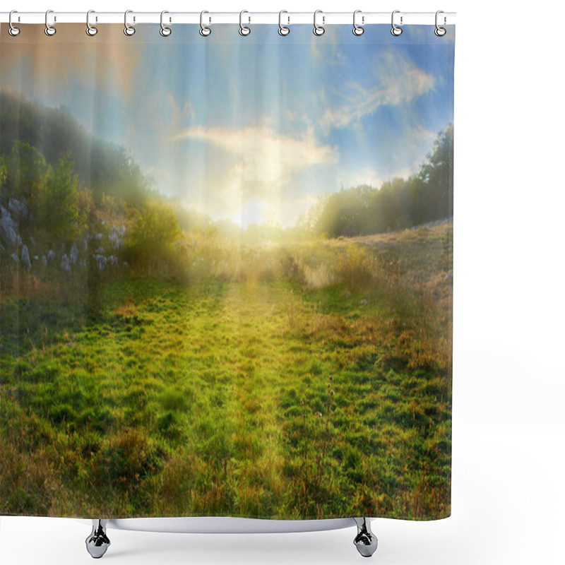 Personality  Green Field Shower Curtains