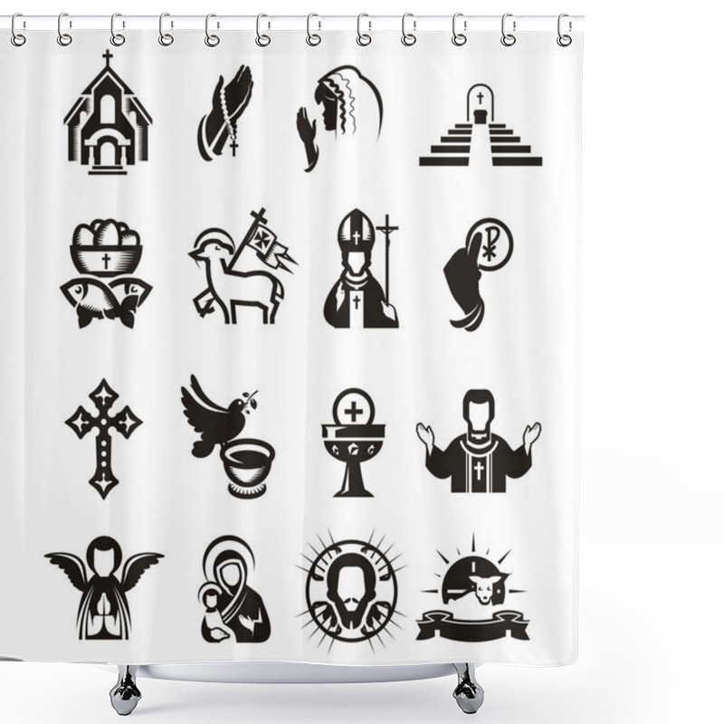 Personality  Religious Icons Shower Curtains