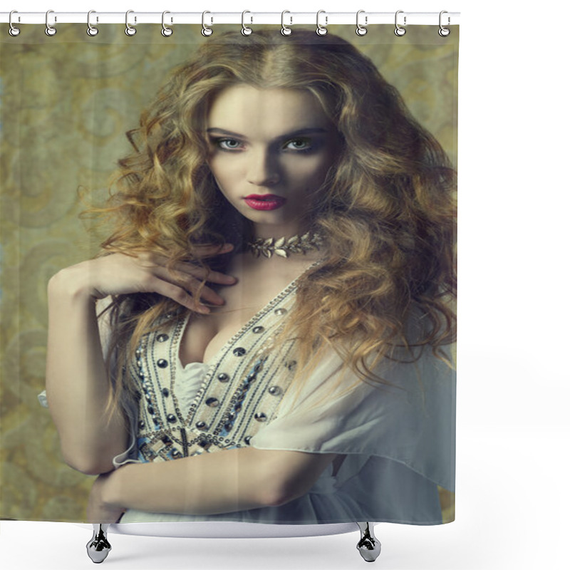 Personality  Woman With Antique Style  Shower Curtains