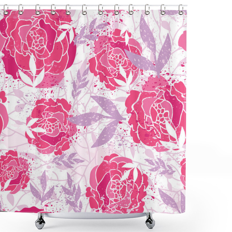 Personality  Magical Painted Roses Seamless Pattern Background Shower Curtains