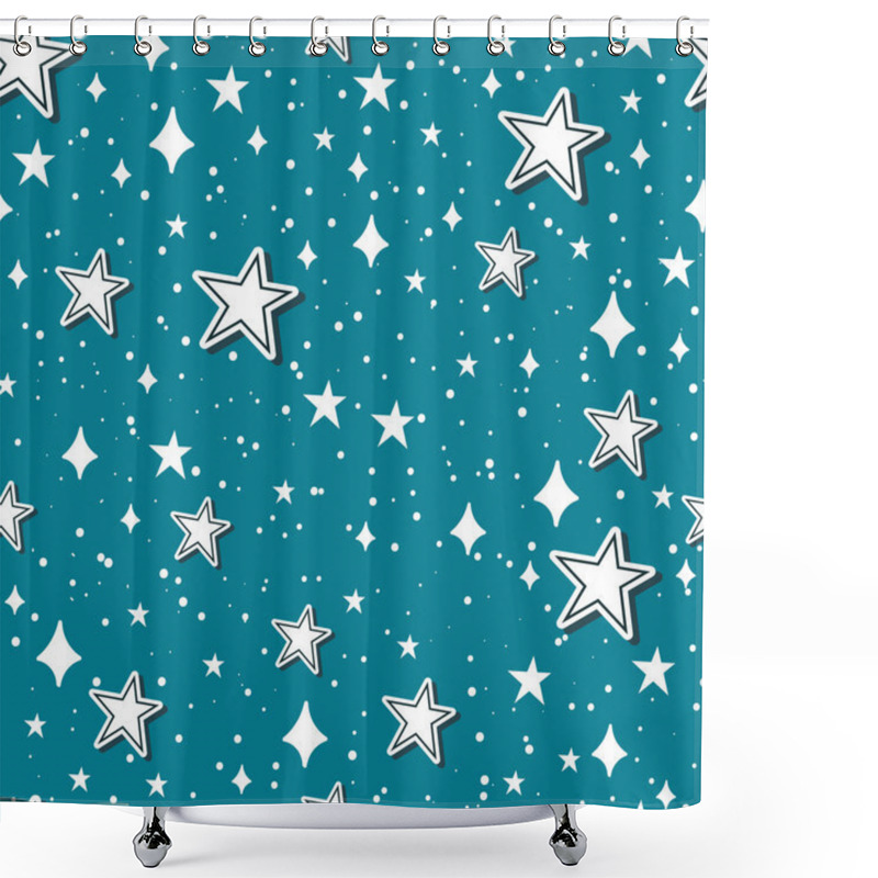 Personality  Stars Collection On Sky Shower Curtains