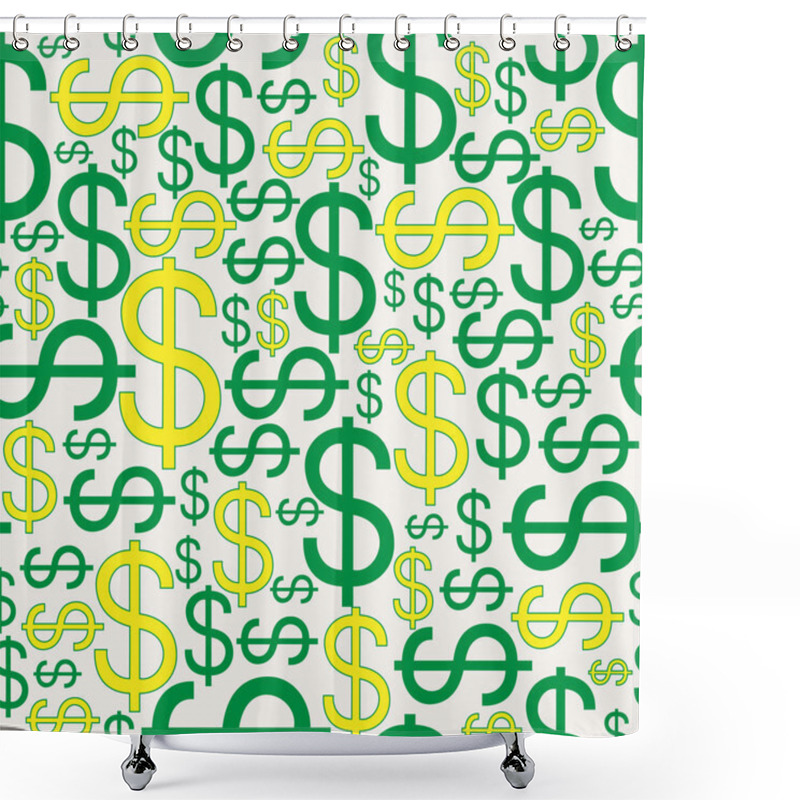 Personality  Seamless Background With Dollar Signs Shower Curtains