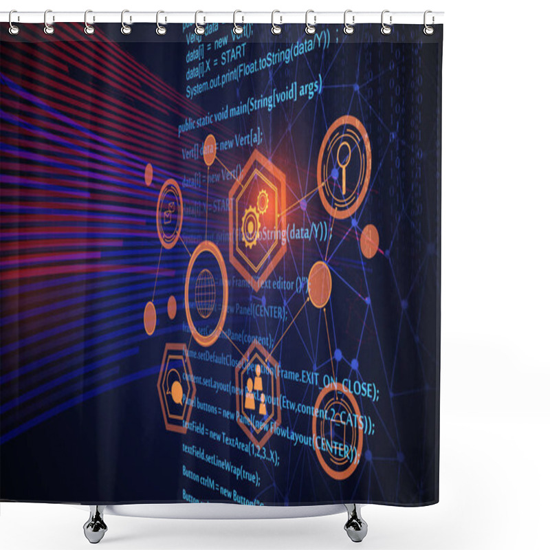 Personality  Futuristic HTML Background  Shower Curtains