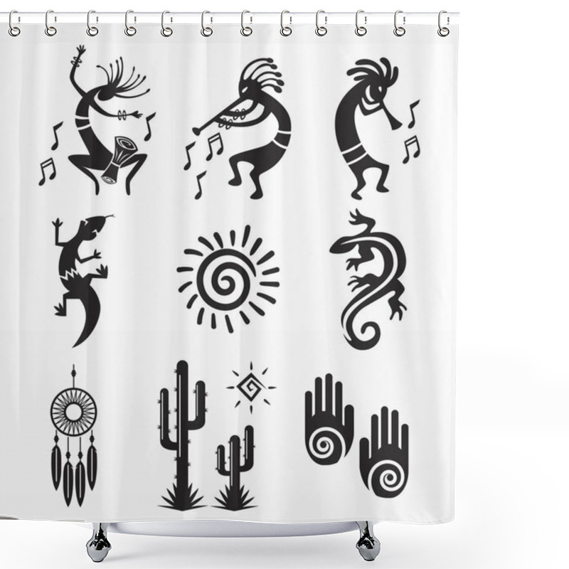 Personality  Variety Of Aztec Elements Set Shower Curtains