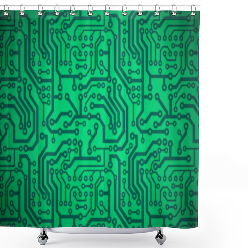 Personality  Printed Circuit Board Shower Curtains