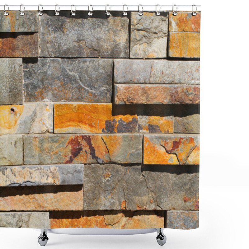 Personality  Rectangular Stone Wall Shower Curtains