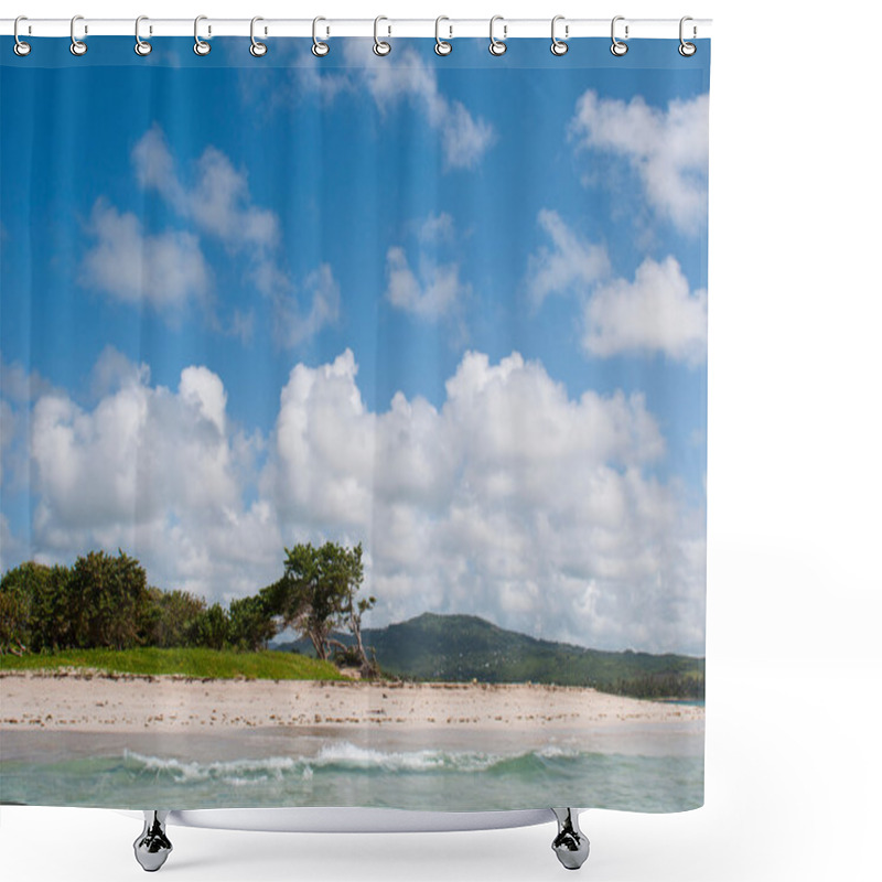 Personality  Deserted Beach At Vieux Fort Shower Curtains