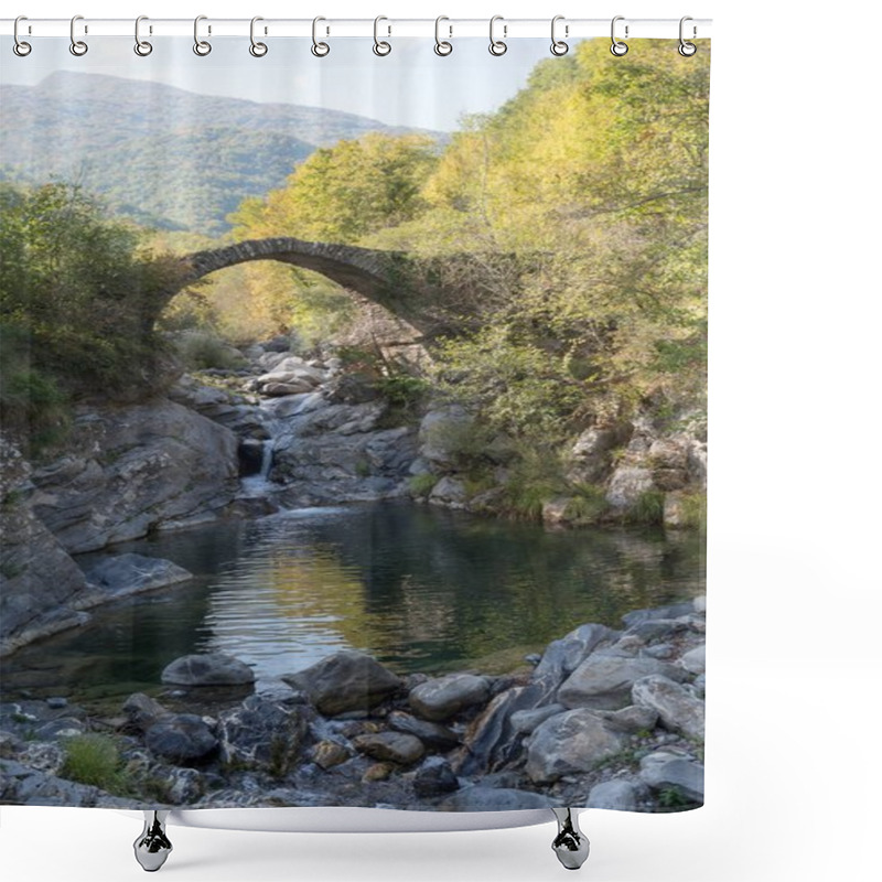 Personality  The Arch Bridge In Mountains, Alps, Italy Shower Curtains