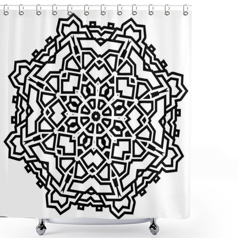 Personality  Indian Mehndi Vector Decorative Mandala Pattern And Repeated Flowers Symbols, Perfect For Coloring Books, Tattoos And Phone Covers, And Products Packaging. Also Helpful In Yoga And Meditation And Greeting Card, Christmas And Wedding Celebration Shower Curtains