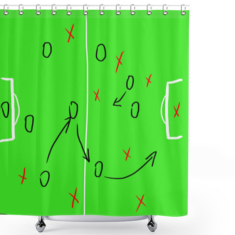 Personality  Soccer Game Strategy On A Board Shower Curtains