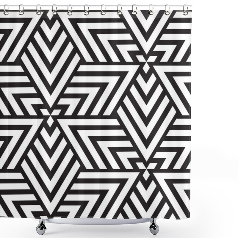 Personality  Vector Geometric Seamless Pattern. Modern Triangle Texture, Repe Shower Curtains