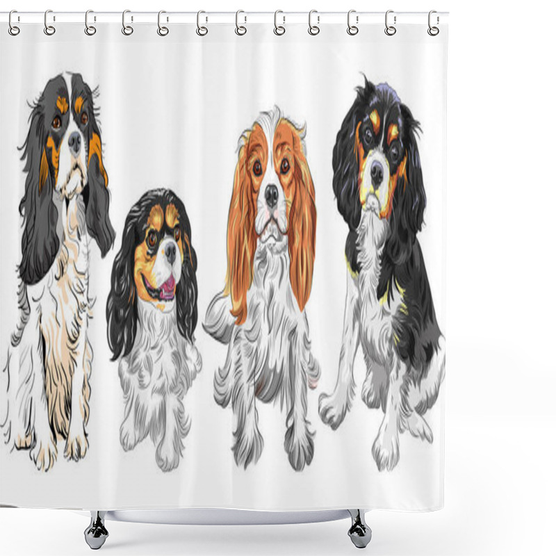 Personality  SET Dog Cavalier King Charles Spaniel Shower Curtains