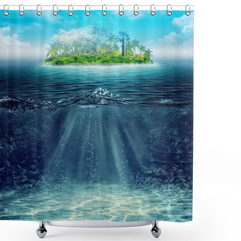 Personality  Underwater. Abstract Vacation Background Shower Curtains