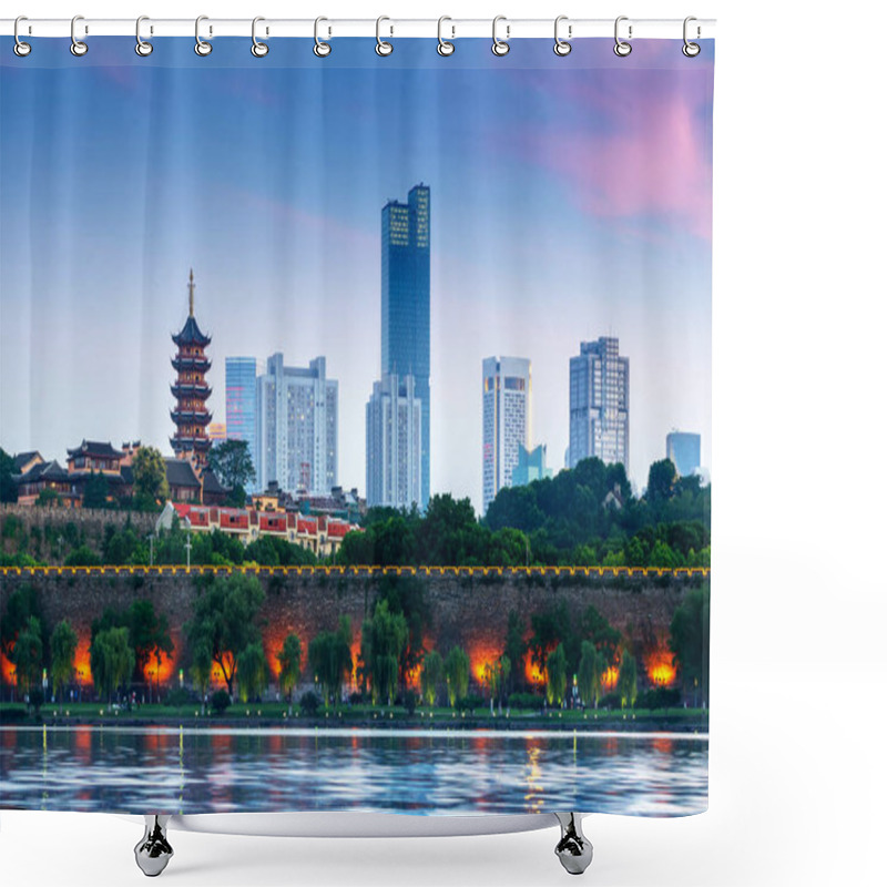 Personality  Nanjing Xuanwu Lake City View Shower Curtains