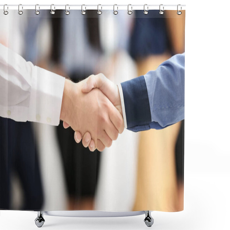 Personality  Handshaking Of Business Partners Shower Curtains