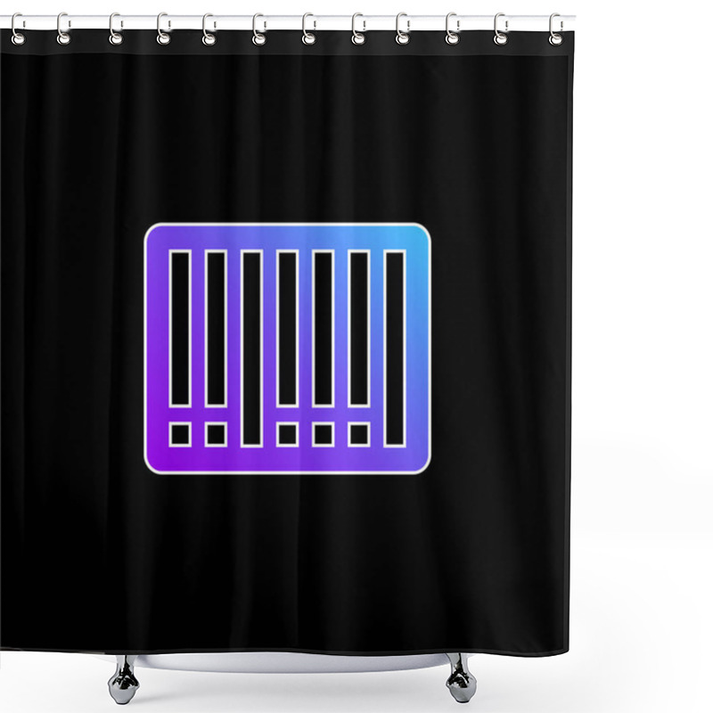 Personality  Barcode Blue Gradient Vector Icon Shower Curtains