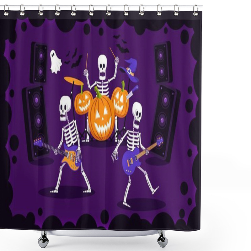 Personality  Halloween Rock Party Shower Curtains