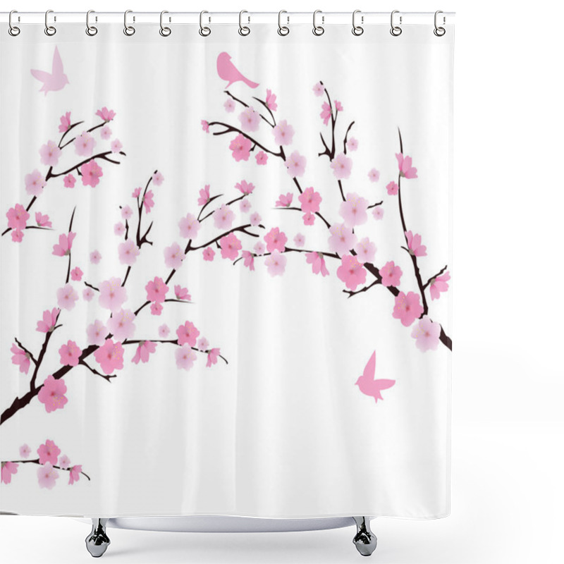 Personality  Cherry Blossom Shower Curtains