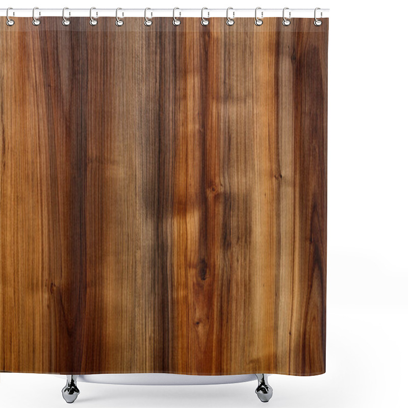 Personality  A Beautiful Pattern Of Dark Wood Fibers In The Form Of A New Smooth Wooden Veneer With Vertical Guides. Shower Curtains