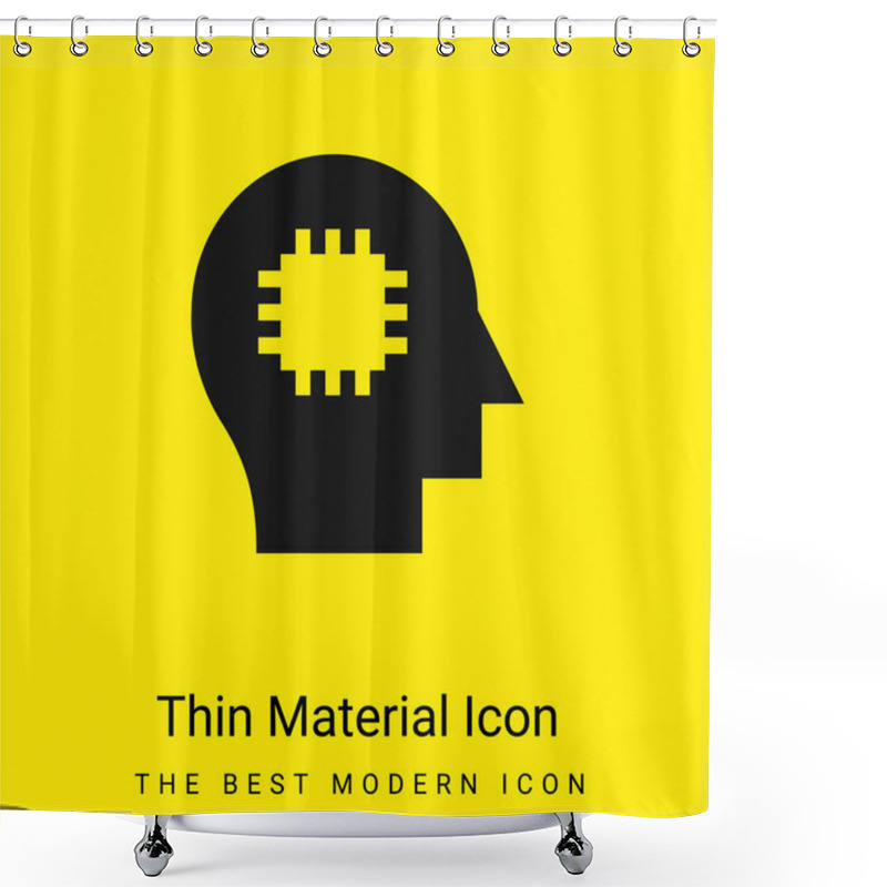 Personality  Brain Minimal Bright Yellow Material Icon Shower Curtains