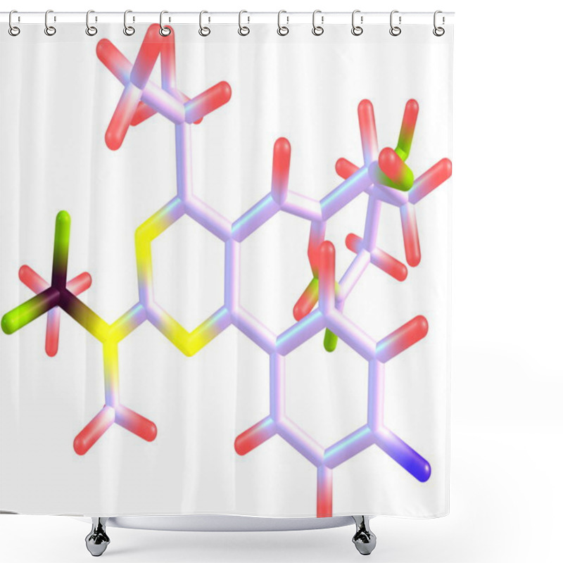 Personality  Rosuvastatin Molecule Isolated On White Shower Curtains