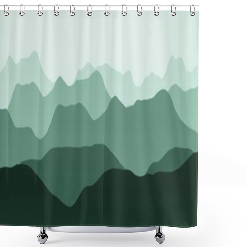 Personality  Artistic Wide Angle Of Mountains Peaks In Haze Computer Art Background Or Texture Illustration Shower Curtains