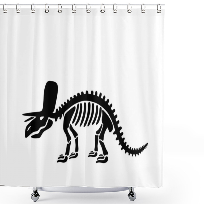 Personality  Dinosaur Triceratops Skeleton.  Illustration. Shower Curtains