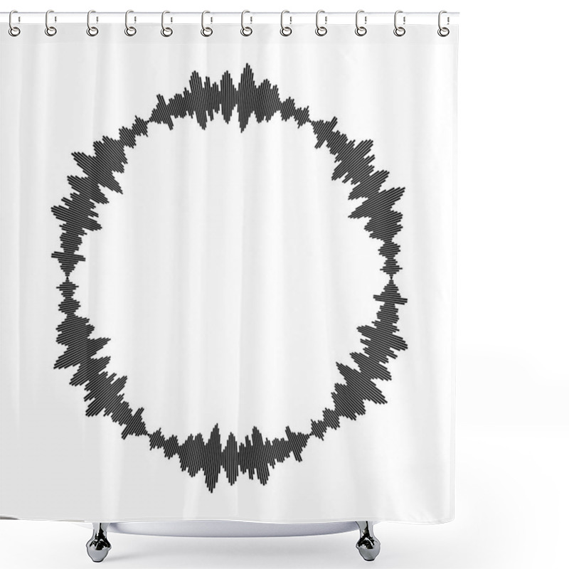 Personality  Equalizer Music Sound Wave Circle Vector Symbol Icon Design.  Shower Curtains