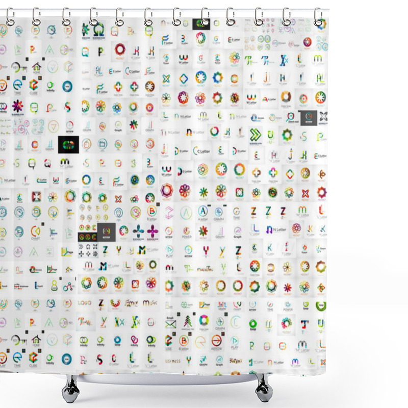 Personality  Vector Abstract Company Logos Mega Collection Shower Curtains