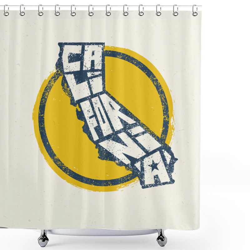 Personality  California State T-shirt Print Concep Shower Curtains