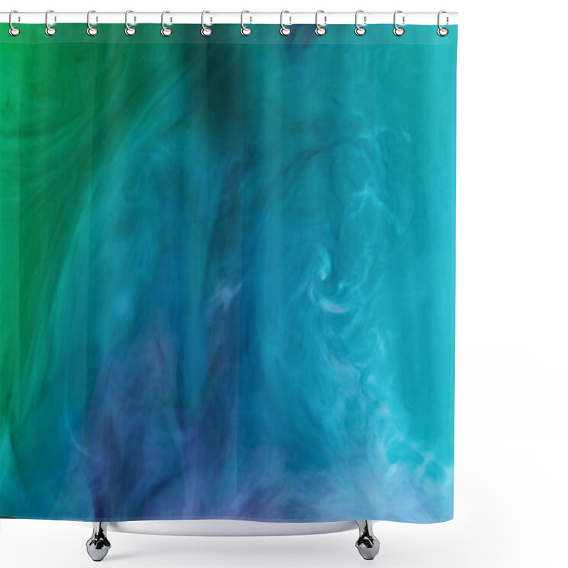 Personality  Creative Texture With Blue And Green Flowing Paint Shower Curtains