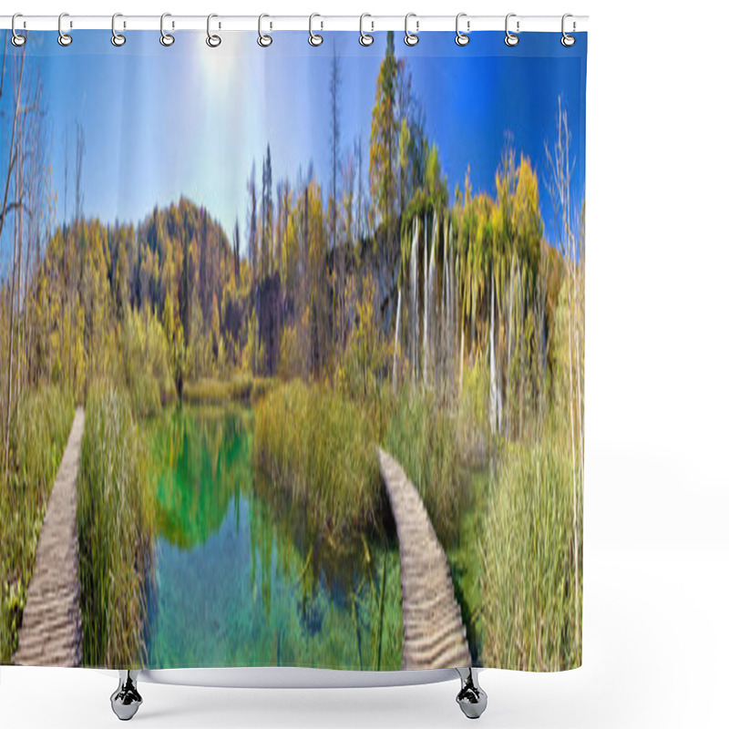 Personality  Plitvice Lakes National Park Paradise Nature, Waterfalls Panoramic View, Lika Region Of Croatia Shower Curtains