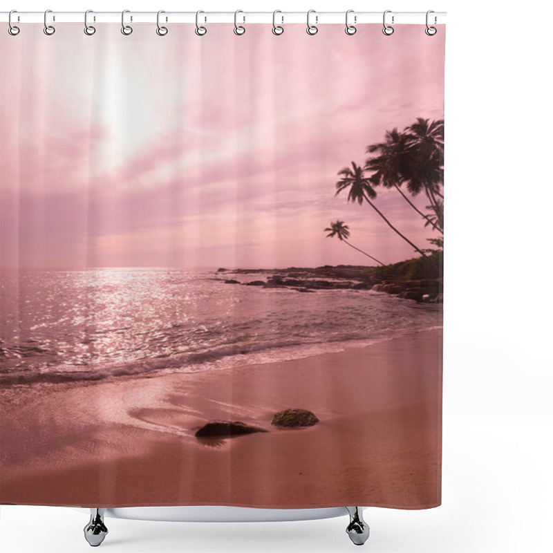 Personality  Tropical Pink Landscape Shower Curtains