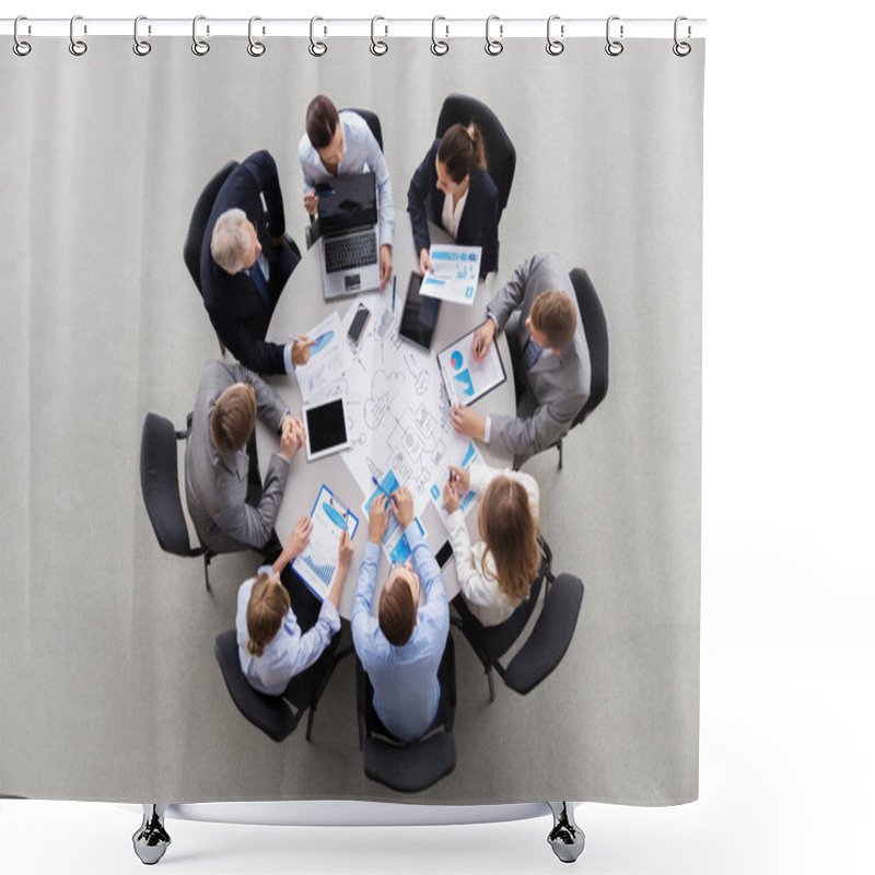 Personality  Business Team With Scheme Meeting At Office Shower Curtains