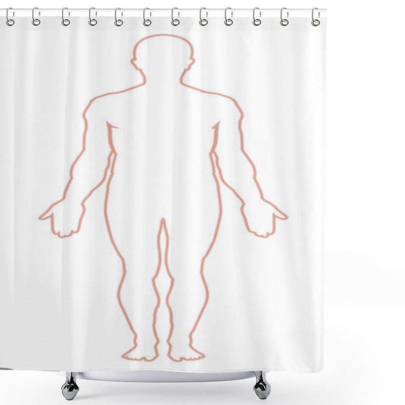 Personality  Man Body Outline Shower Curtains