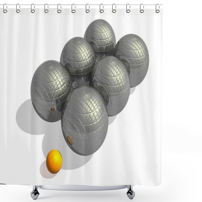 Personality  Petanque Game Balls Shower Curtains