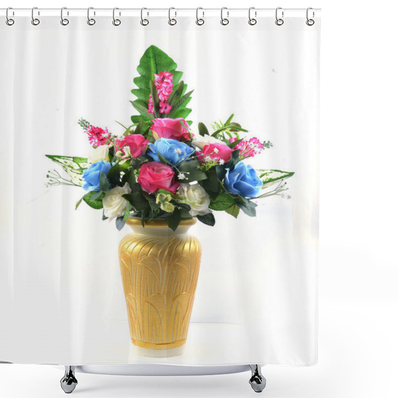 Personality  Flowers In Vase Isolated Shower Curtains