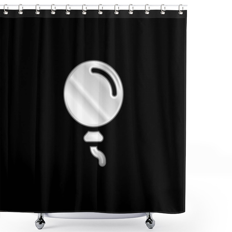 Personality  Balloon Silver Plated Metallic Icon Shower Curtains