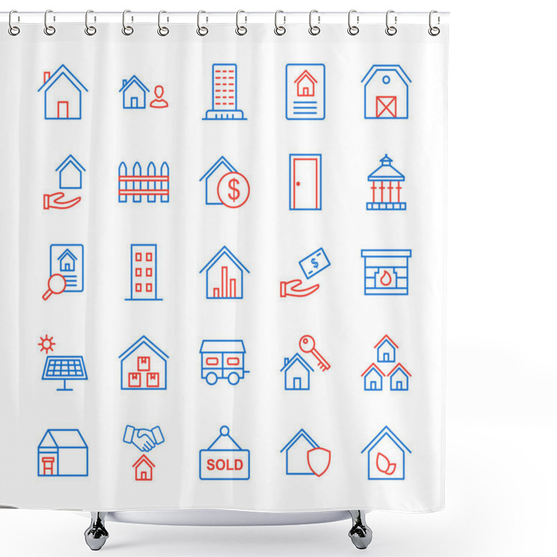 Personality  25 Real Estate Icons For Personal And Commercial Use... Shower Curtains