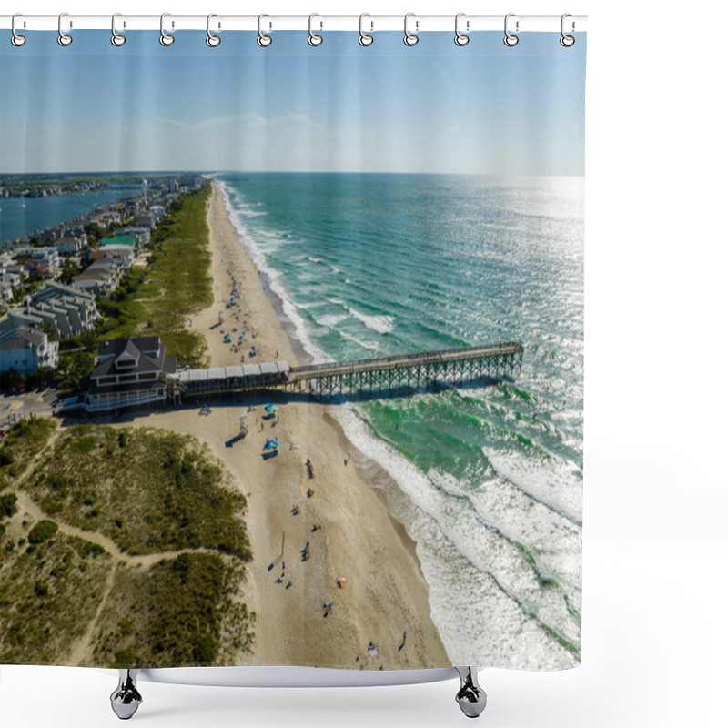 Personality  Beachfront Houses And Vacation Rentals In Wrightsville NC Outer Banks Shower Curtains