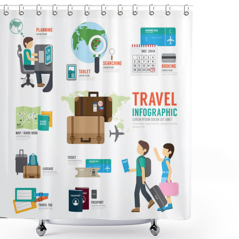 Personality  World Travel Business  Infographic Shower Curtains