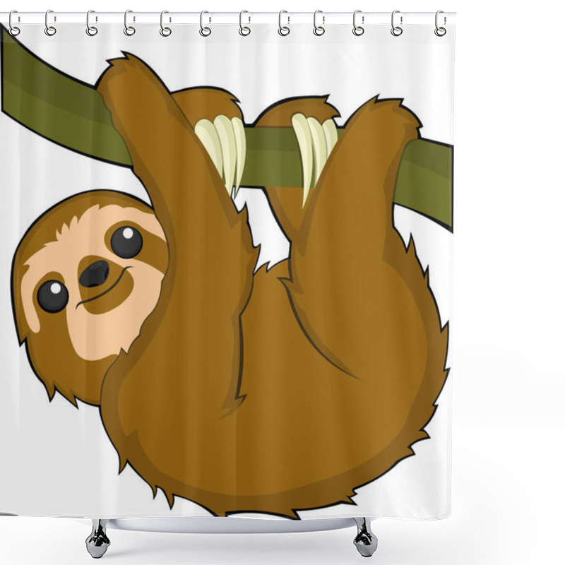 Personality  Vector Illustration Of A Sloth Cartoon Shower Curtains